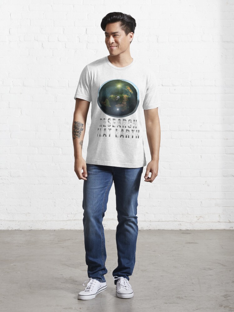 Alternate view of Research Flat Earth Essential T-Shirt
