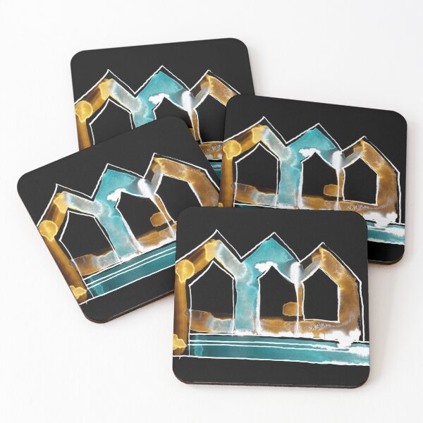 Item preview, "Paper Drawings/Paintings" 3 Watercolor Houses - Invert on Black Board designed and sold by Istvan Ocztos.