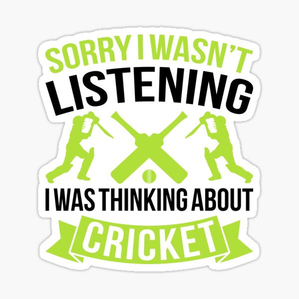 Vista previa del artículo con la obra «Cricket Divertido Lo siento, no estaba escuchando Cricket Lover Gift», diseñado y vendido por DamnGoodDesign.