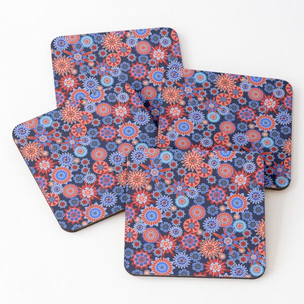 Item preview, Donkey Floral Red White Blue designed and sold by throughtheloops.