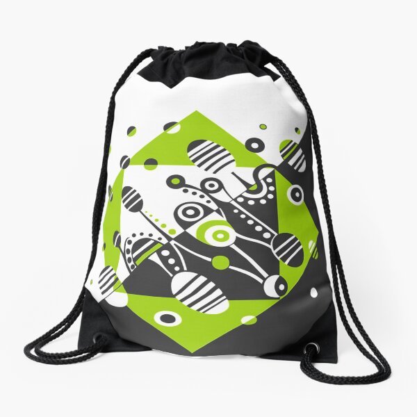MICROGRAVITY - CHARCOAL & LIME Drawstring Bag