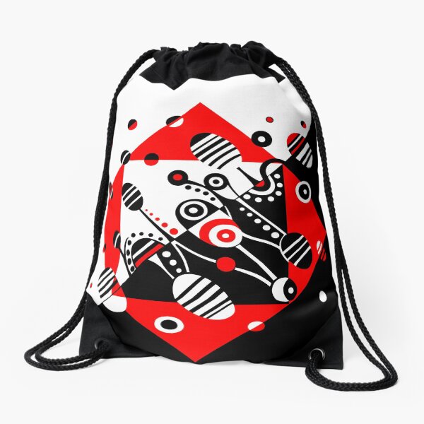 MICROGRAVITY - RED & BLACK Drawstring Bag