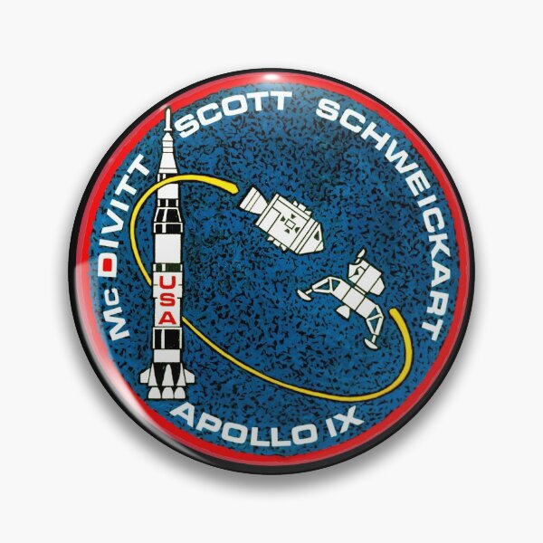 Artikelvorschau, Apollo 9 Launch Patch Insignia Vintage Retro-Emblem der NASA im Retro-Stil entworfen und verkauft von kawrdesigns.