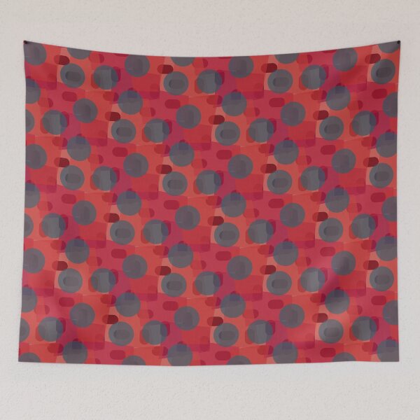 Item preview, Dots and Lozenges Red designed and sold by throughtheloops.