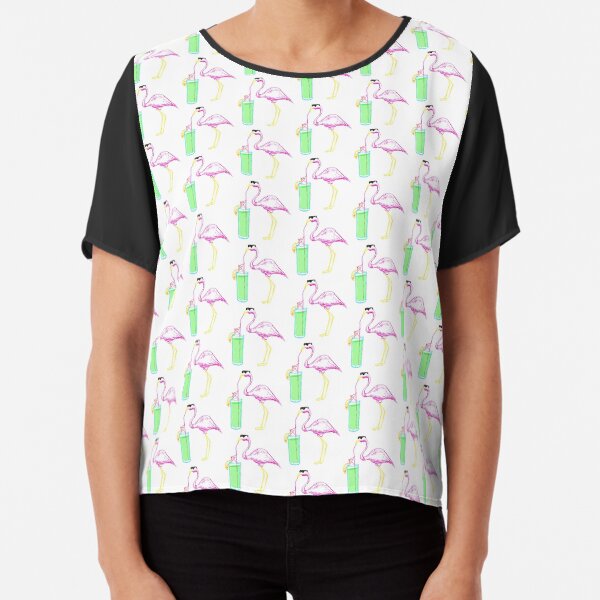 Flamingo Cocktail Party Chiffon Top