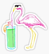 Flamingo Cocktail Party Sticker