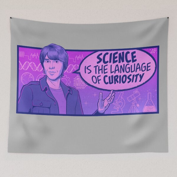 Item preview, Brian Cox Quote Shirt "Science is the Language of Curiosity" Nerdy Scientist Quotes designed and sold by kgullholmen.