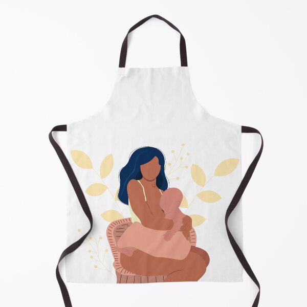 Item preview, Breastfeeding illustration, mother feeding a baby with breast with nature and leaves background. Concept  illustration in cartoon style. designed and sold by Eshka.