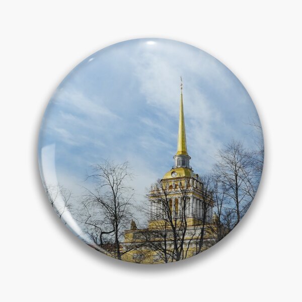 Item preview, St. Petersburg, Russia, March 5, 2021.Admiralty building, the main entrance with a tower and a golden spire with a weather vane, low angle view designed and sold by mrivserg.