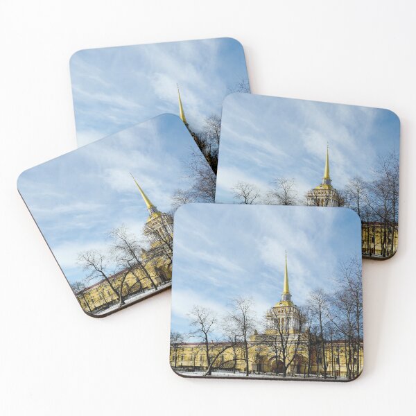 Item preview, St. Petersburg, Russia, March 5, 2021.Admiralty building, the main entrance with a tower and a golden spire with a weather vane, low angle view designed and sold by mrivserg.