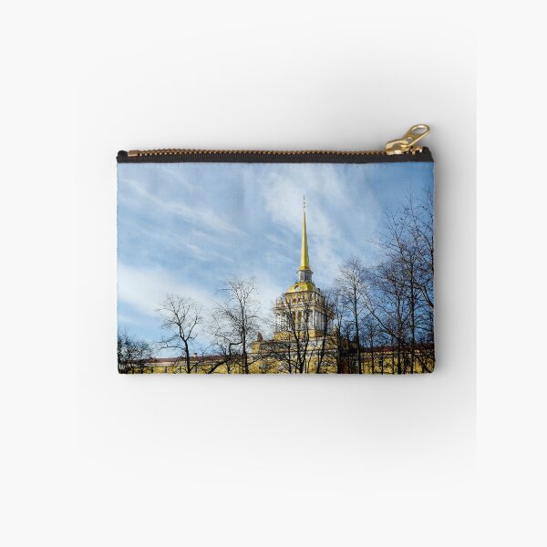 Item preview, St. Petersburg, Russia, March 5, 2021.Admiralty building, the main entrance with a tower and a golden spire with a weather vane, low angle view designed and sold by mrivserg.