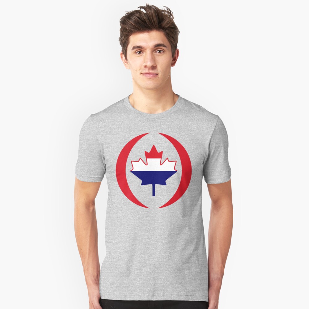 Dutch Canadian Multinational Patriot Flag Series Slim Fit T-Shirt