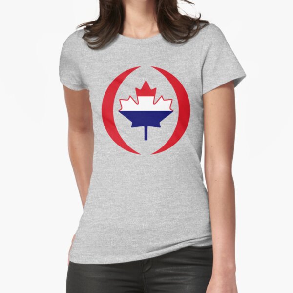 Dutch Canadian Multinational Patriot Flag Series Fitted T-Shirt