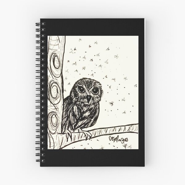 Aperçu de l'œuvre Bébé hibou se dorer dans la nuit créée et vendue par MargoCamille.