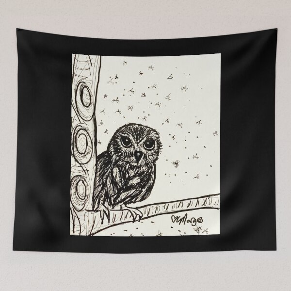Item preview, Baby Owl Basking in the Night designed and sold by MargoCamille.