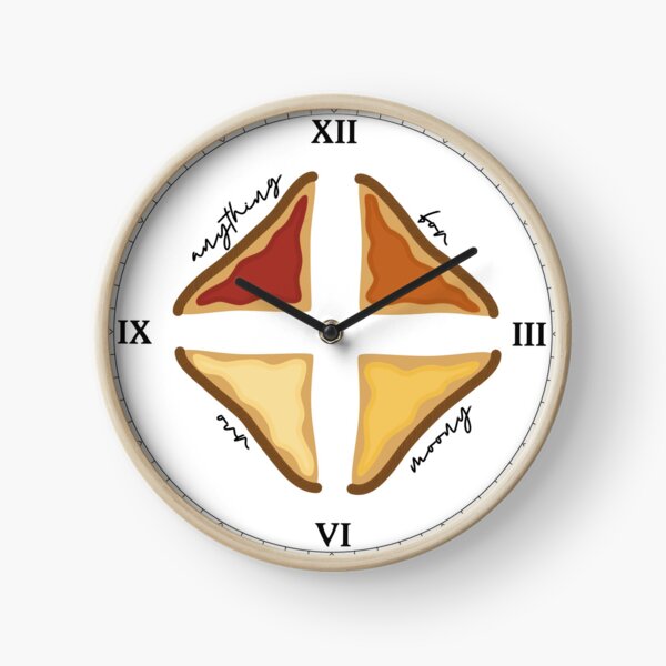 Item preview, moony toast clock face - roman numerals designed and sold by toastmakesmecry.