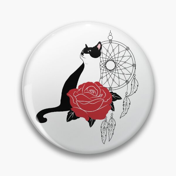 Item preview, Cat, Dreamcatcher and Red Rose designed and sold by Pookko17Design.
