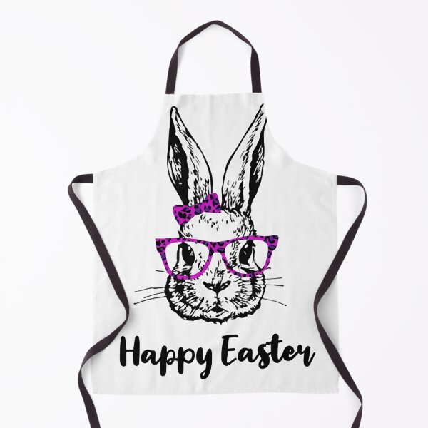Item preview, Bunny Rabbit with pink Leopard Print Glasses Bow Happy Easter designed and sold by Rabbitti.