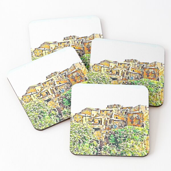 Item preview, Barbarano Romano: landscape with wood and village on the rock designed and sold by Giuseppe Cocco.