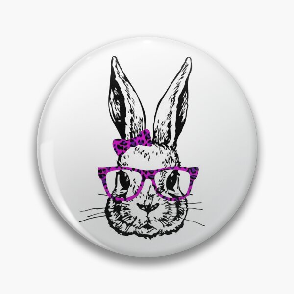 Item preview, Bunny Rabbit with pink Leopard Print Glasses Bow  designed and sold by Rabbitti.