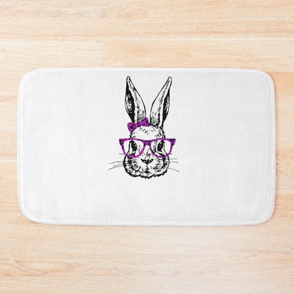 Item preview, Bunny Rabbit with pink Leopard Print Glasses Bow  designed and sold by Rabbitti.