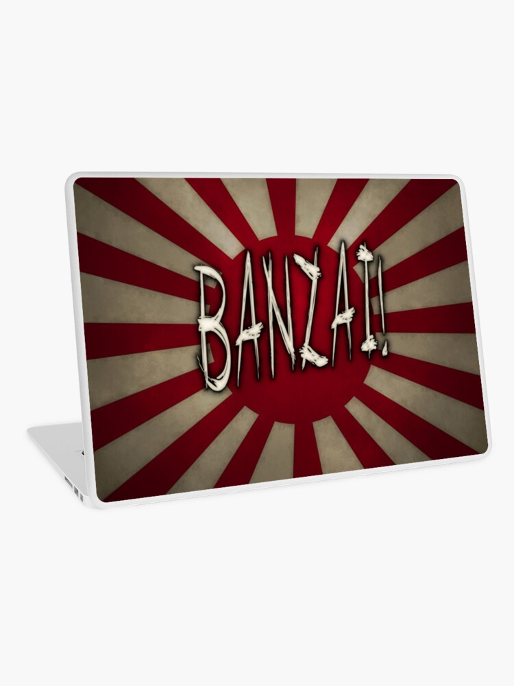 Thumbnail 1 of 2, Laptop Skin, BANZAI! - Weathered Imperial Japan Flag - Rising Sun designed and sold by SolarCross.