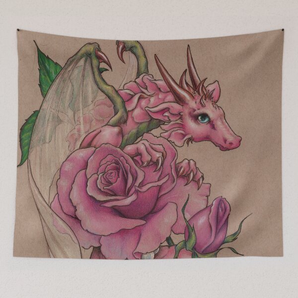 Item preview, Pink Rose Dragon (June) designed and sold by justteejay.