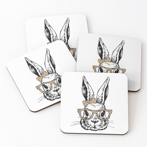 Item preview, Cute Bunny Rabbit with Leopard Print Glasses and Bow  designed and sold by Rabbitti.