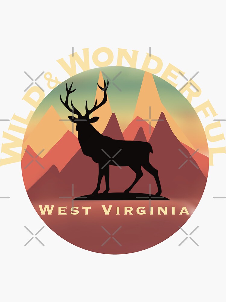 Thumbnail 3 of 3, Sticker, Wild Wonderful West Virginia designed and sold by obxjack.