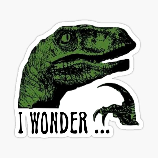 Aperçu de l'œuvre Je me demande ce que signifie la vie du mème du dinosaure vert créée et vendue par Abstract-paks.