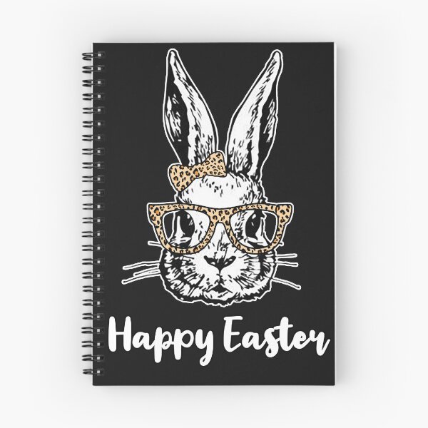 Item preview, Bunny Rabbit with Leopard Print Glasses and Bow Happy Easter designed and sold by Rabbitti.