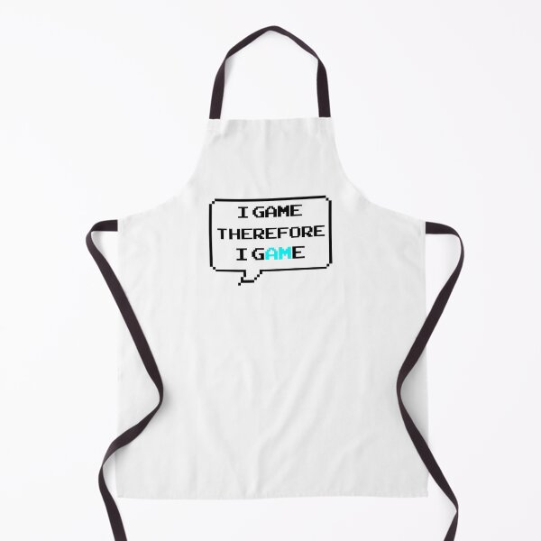 Item preview, I game therefore I am funny I game thefore I GAME pun gamer Classic retro arcade style Black, Bright Blue and White speech bubble (bright white mode) designed and sold by Deegital18.