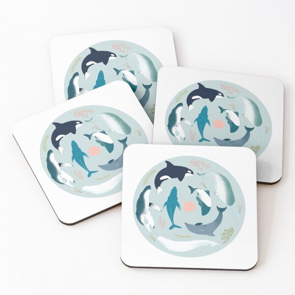 Whales of the Sun Coasters Coasters (Set of 4)