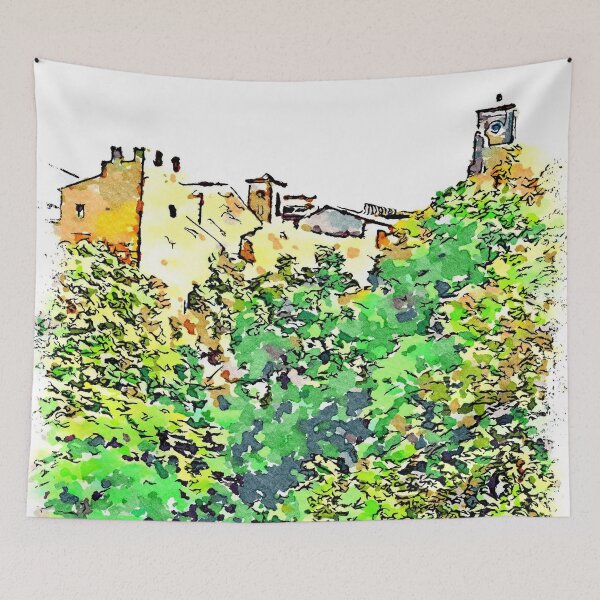 Item preview, Barbarano Romano: landscape with wood and village on the rock designed and sold by Giuseppe Cocco.