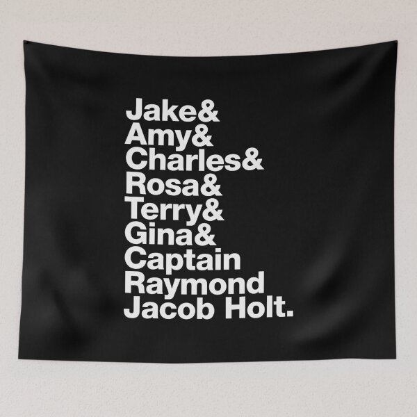 Item preview, 99! Brooklyn 99 Squad Names Roll Call (White Text) designed and sold by Lolvetica.