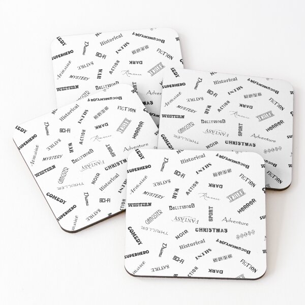Item preview, MOVIE GENRES - STICKER PACK black pattern designed and sold by KoolDsigns-FLIX.