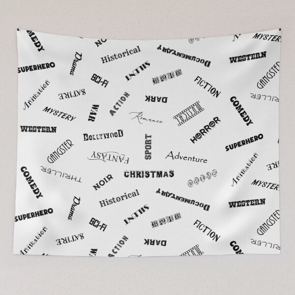 Item preview, MOVIE GENRES - STICKER PACK black pattern designed and sold by KoolDsigns-FLIX.