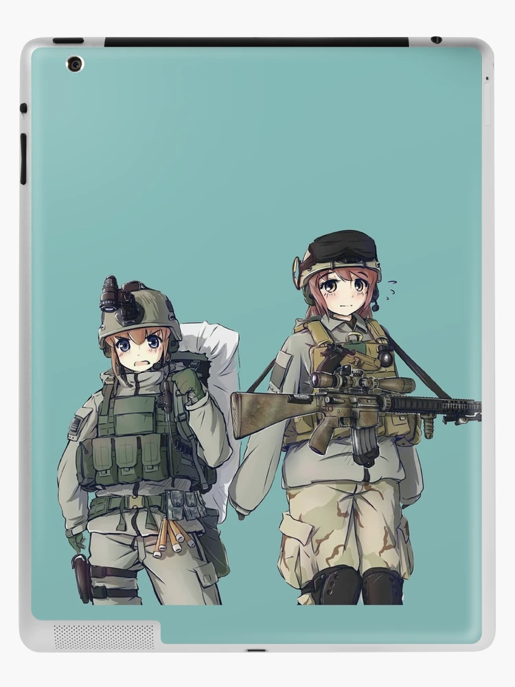 Anime Girl Wearing Army Uniform Vector T Graphic by jellybox999 · Creative  Fabrica