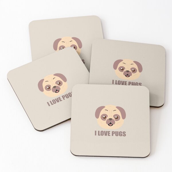 Item preview, I love pugs, Gift For Pug dog Lover designed and sold by Minimalist Quotes and Sayings.