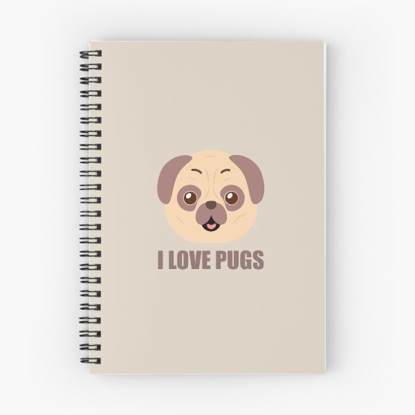 Item preview, I love pugs, Gift For Pug dog Lover designed and sold by Minimalist Quotes and Sayings.