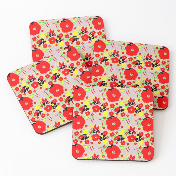 Item preview, Bold Blossoms - Orange, Yellow, Green, Black on Gray designed and sold by AlteredAtelier.
