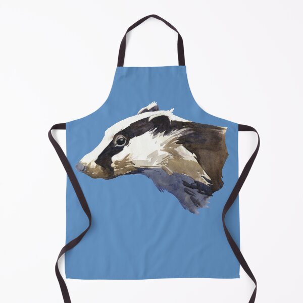 Item preview, Hand painted European badger - black and white watercolor painting animal - wild forest animal art - Pastel blue designed and sold by Blue-element.