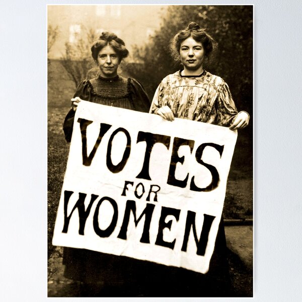 Vista previa del artículo con la obra «Votos para mujeres sufragistas de fotos de época 1908», diseñado y vendido por WallArt01.