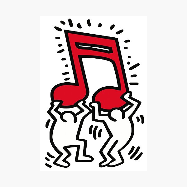 Item preview, music note haring pop art designed and sold by spdln.