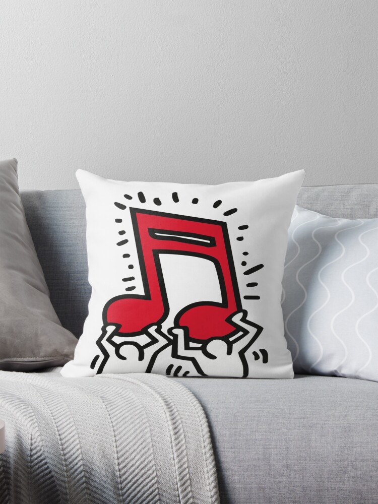 Imagen 1 de 4, Cojín con la obra music note haring pop art, diseñada y vendida por mgdlnsapien.