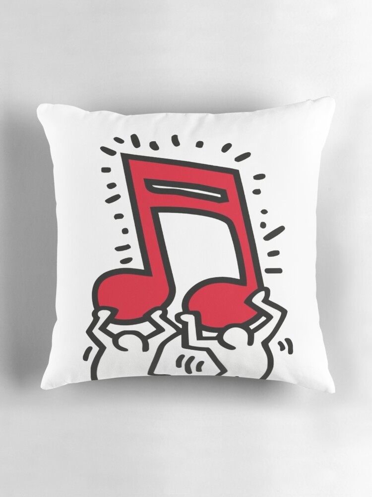 Imagen 3 de 4, Cojín con la obra music note haring pop art, diseñada y vendida por mgdlnsapien.