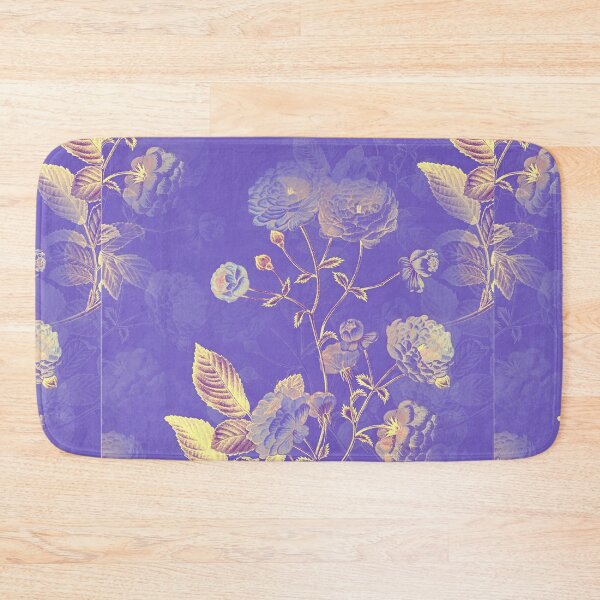 Item preview, Gold Leaf Flower Design on Purple Background designed and sold by HappyRoz75.