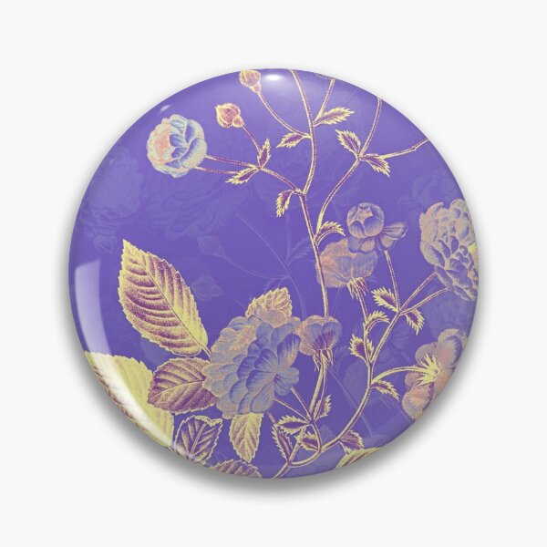 Item preview, Gold Leaf Flower Design on Purple Background designed and sold by HappyRoz75.