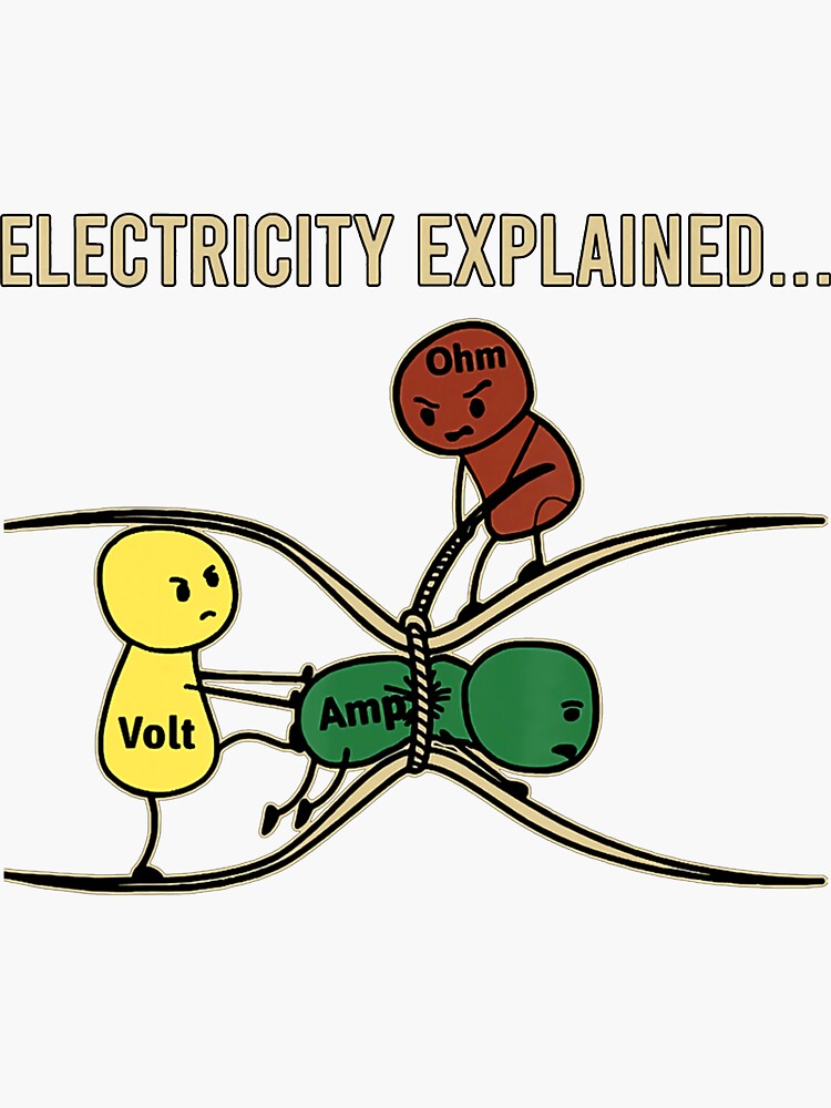 "Electricity Explained 2 Tee Shirt" Sticker for Sale by JuliaArelyth