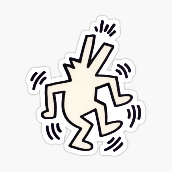 barking dog haring pop art Sticker